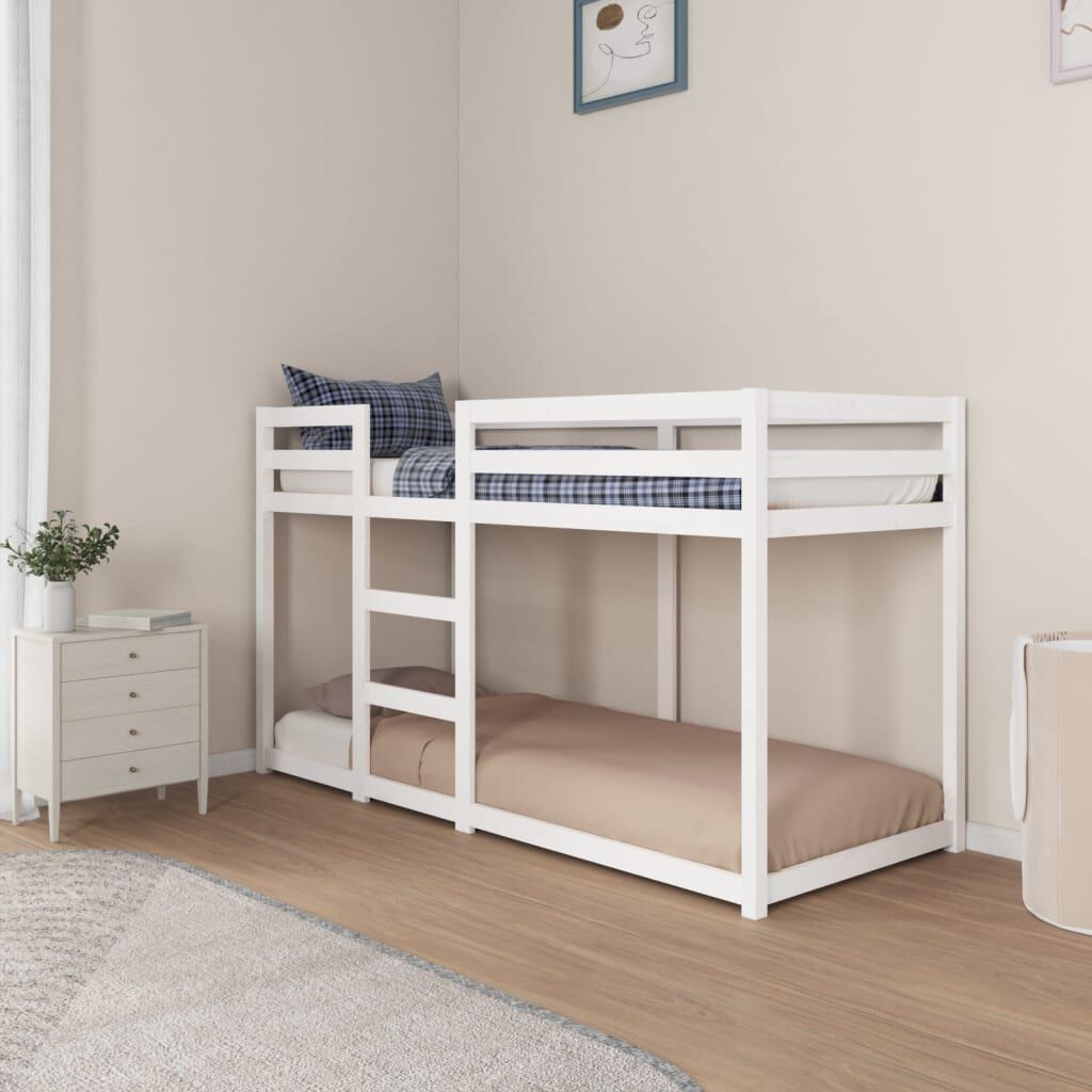 vidaXL Stapelbed 75x190 cm massief grenenhout wit