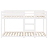 vidaXL Stapelbed 75x190 cm massief grenenhout wit