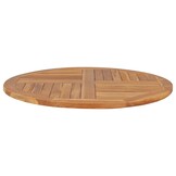 vidaXL Tafelblad rond 2,5 cm 90 cm massief teakhout