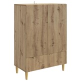 vidaXL Dressoir Artisanaal eiken 66 x 34,5 x 95 cm Bewerkt hout