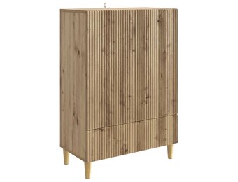 vidaXL Dressoir Artisanaal eiken 66 x 34,5 x 95 cm Bewerkt hout