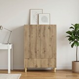 vidaXL Dressoir Artisanaal eiken 66 x 34,5 x 95 cm Bewerkt hout