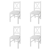 vidaXL Eetkamerstoelen 4 st grenenhout wit