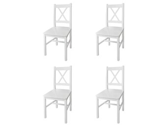 vidaXL Eetkamerstoelen 4 st grenenhout wit