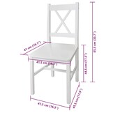 vidaXL Eetkamerstoelen 4 st grenenhout wit