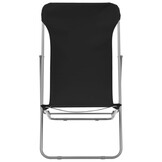 vidaXL Opklapbare stoelen, 2 stuks, staal en Oxford-stof, zwart.