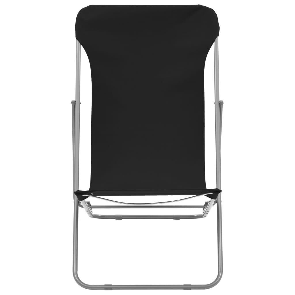 vidaXL Opklapbare stoelen, 2 stuks, staal en Oxford-stof, zwart.