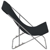 vidaXL Opklapbare stoelen, 2 stuks, staal en Oxford-stof, zwart.