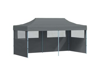 vidaXL Partytent pop-up inklapbaar met zijwanden 3x6 m antraciet