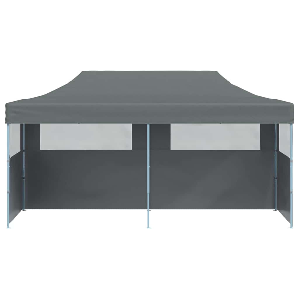 vidaXL Partytent pop-up inklapbaar met zijwanden 3x6 m antraciet