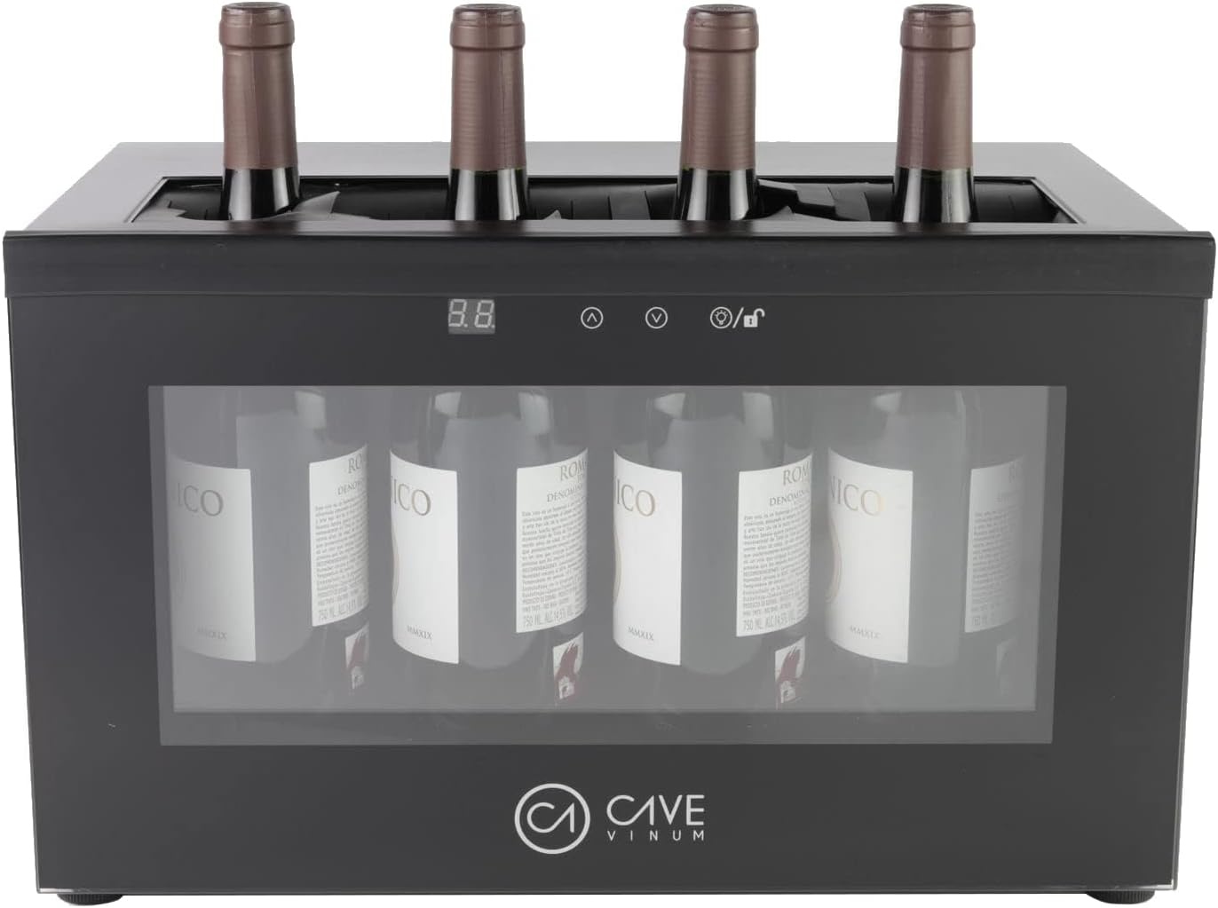 Compacte Wijnkoeler Bar Display voor 6 Rode Wijnen - 12-18°C - RVS Zwart met 55% Korting