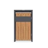 Container ombouw voor 1 container - staal - houtlook antraciet
