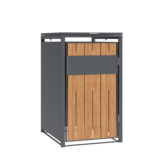 Container ombouw voor 1 container - staal - houtlook antraciet