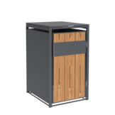 Container ombouw voor 1 container - staal - houtlook antraciet