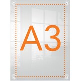 Nobo A3 Acryl Verplaatsbaar Posterframe Voor Aan De Muur, Frameloos, Staande en Liggende Positie, Met Zuignap Montage, Premium Plus, Transparant, 1915599