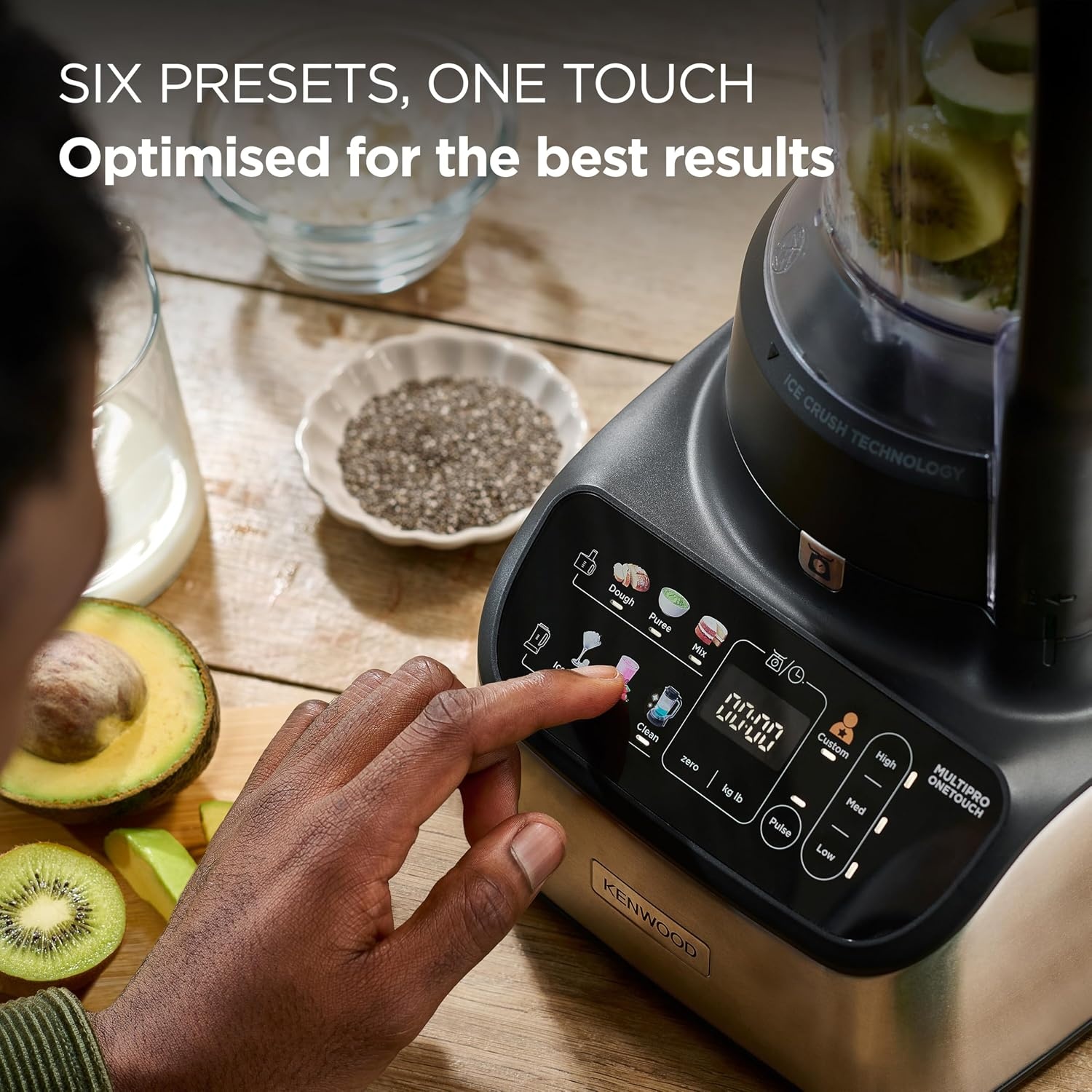Kenwood MultiPro OneTouch FDM73.850SS Multifunctionele keukenmachine met 13 accessoires, geïntegreerde weegschaal, vaatwasmachinebestendig, 1000 W, zilver