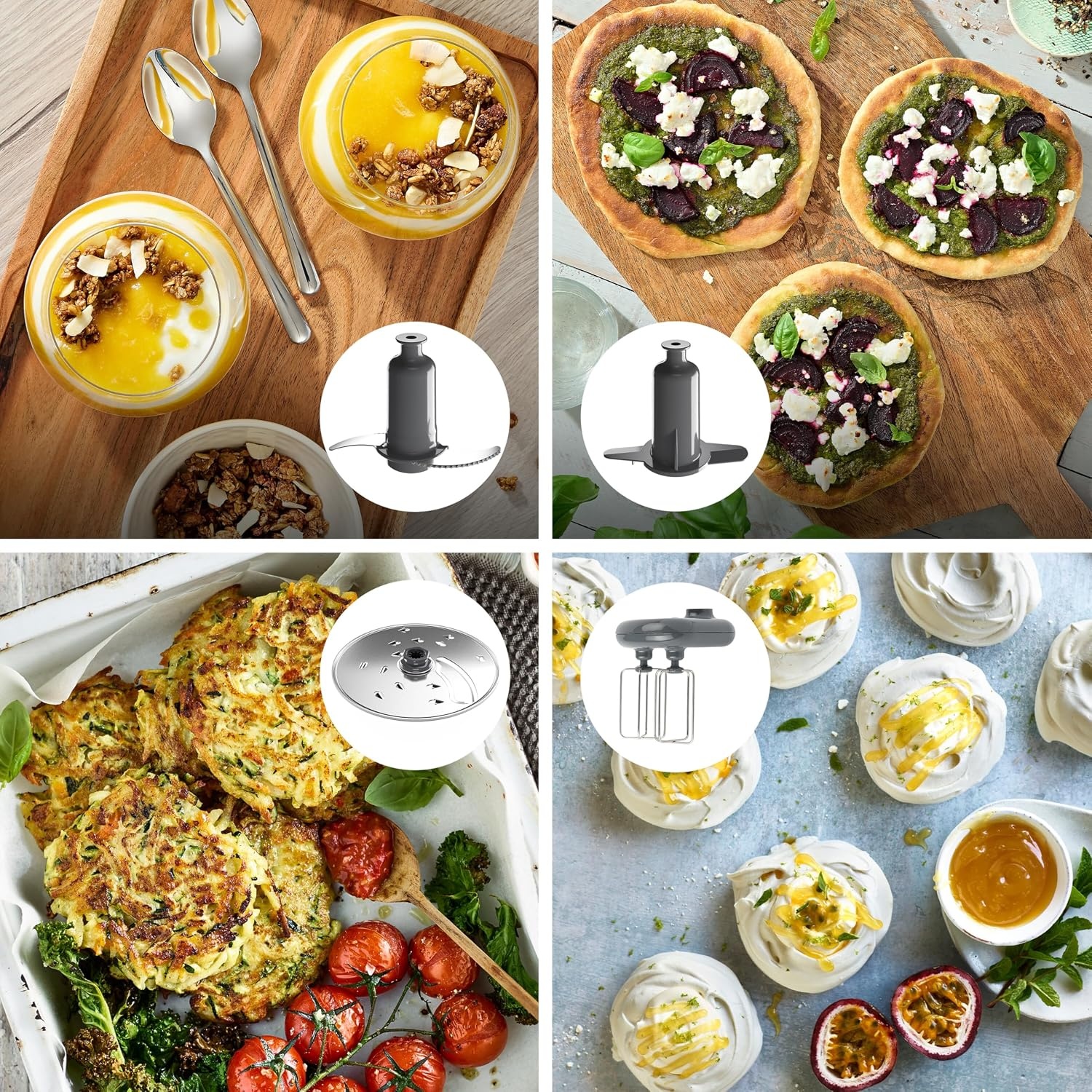 Kenwood MultiPro OneTouch FDM73.850SS Multifunctionele keukenmachine met 13 accessoires, geïntegreerde weegschaal, vaatwasmachinebestendig, 1000 W, zilver