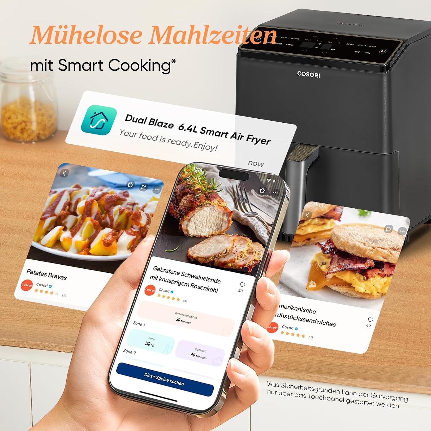 Cosori Airfryer, 11-in-1 heteluchtfriteuse, 6,4 l, Dual Blaze-technologie