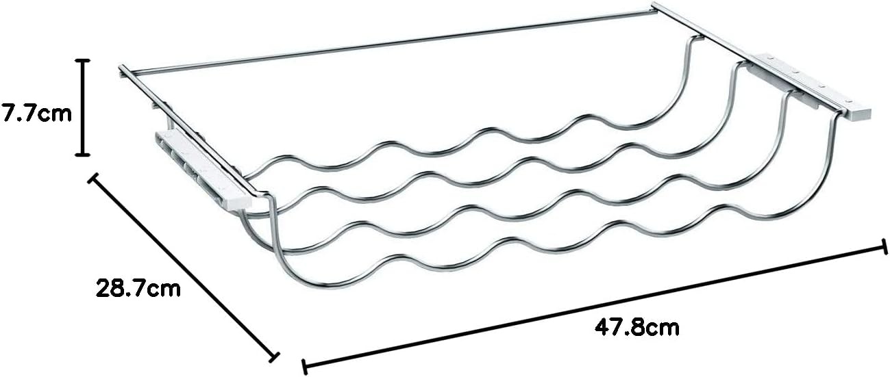 Bosch KSZ10020 Flessenhouder voor de vermelde inbouwkoelapparaten van Bosch/tot 5 flessen / 28,7 × 47,8 × 7,7 cm (l x b x h) / geschikt voor levensmiddelen/chroom