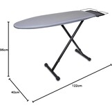 Braun CareStyle IB3001 BK Strijkplank perfect voor stoomstrijkijzerstations, dampdoorlatend legvlak, overtrek van 100% katoen, 122 x 40 cm, zwart/grijs