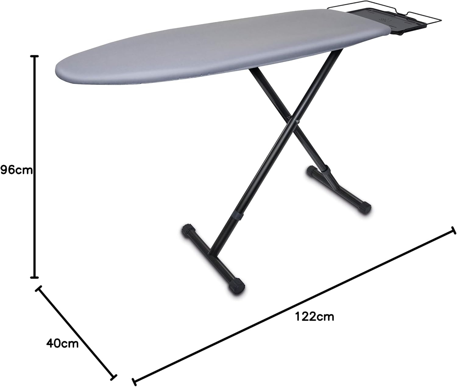 Braun CareStyle IB3001 BK Strijkplank perfect voor stoomstrijkijzerstations, dampdoorlatend legvlak, overtrek van 100% katoen, 122 x 40 cm, zwart/grijs