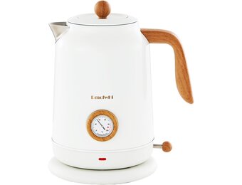 DmofwHi Retro Waterkoker 1.7 L met Temperatuurmeter - Wit