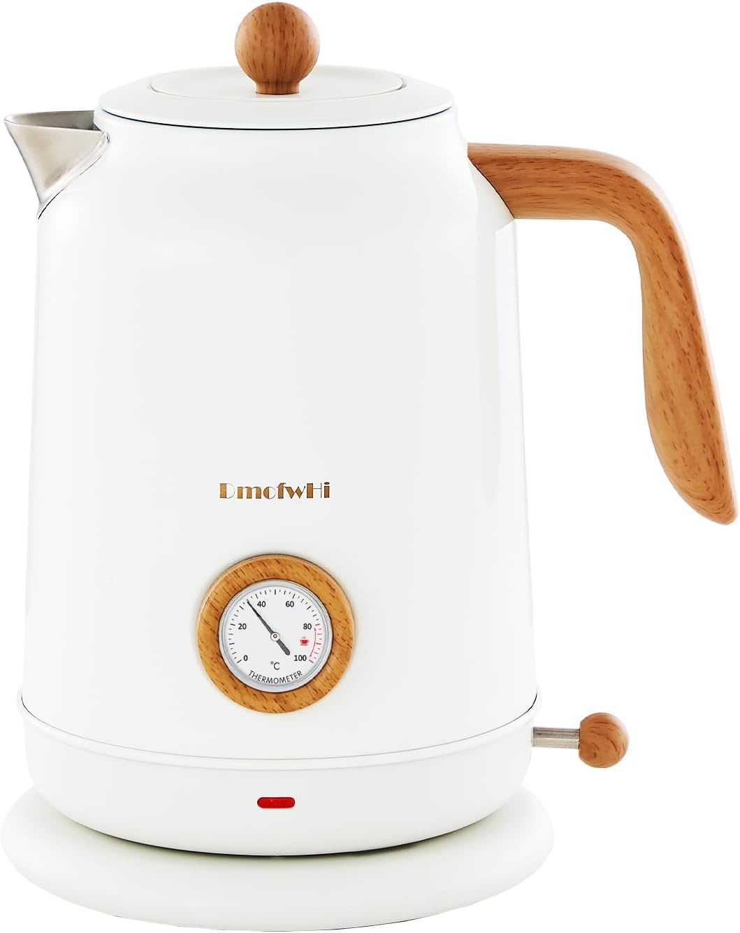 DmofwHi Retro Waterkoker 1.7 L met Temperatuurmeter - Wit