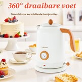 DmofwHi Retro Waterkoker 1.7 L met Temperatuurmeter - Wit