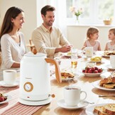 DmofwHi Retro Waterkoker 1.7 L met Temperatuurmeter - Wit