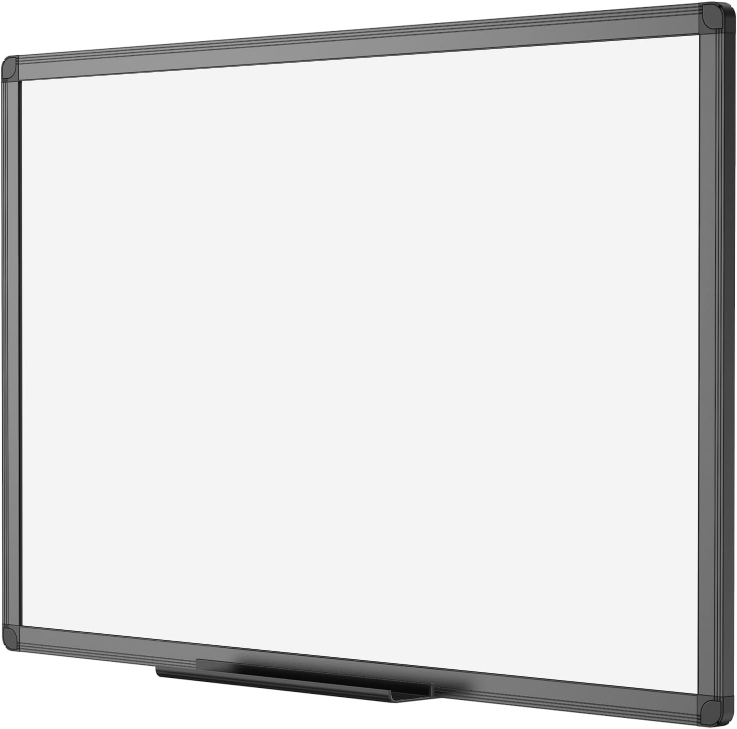 VIZ-PRO Magnetisch whiteboard, droog afwisbaar, 90 x 60 cm, A1, droog afwisbaar whiteboard met zwart aluminium frame en penhouder
