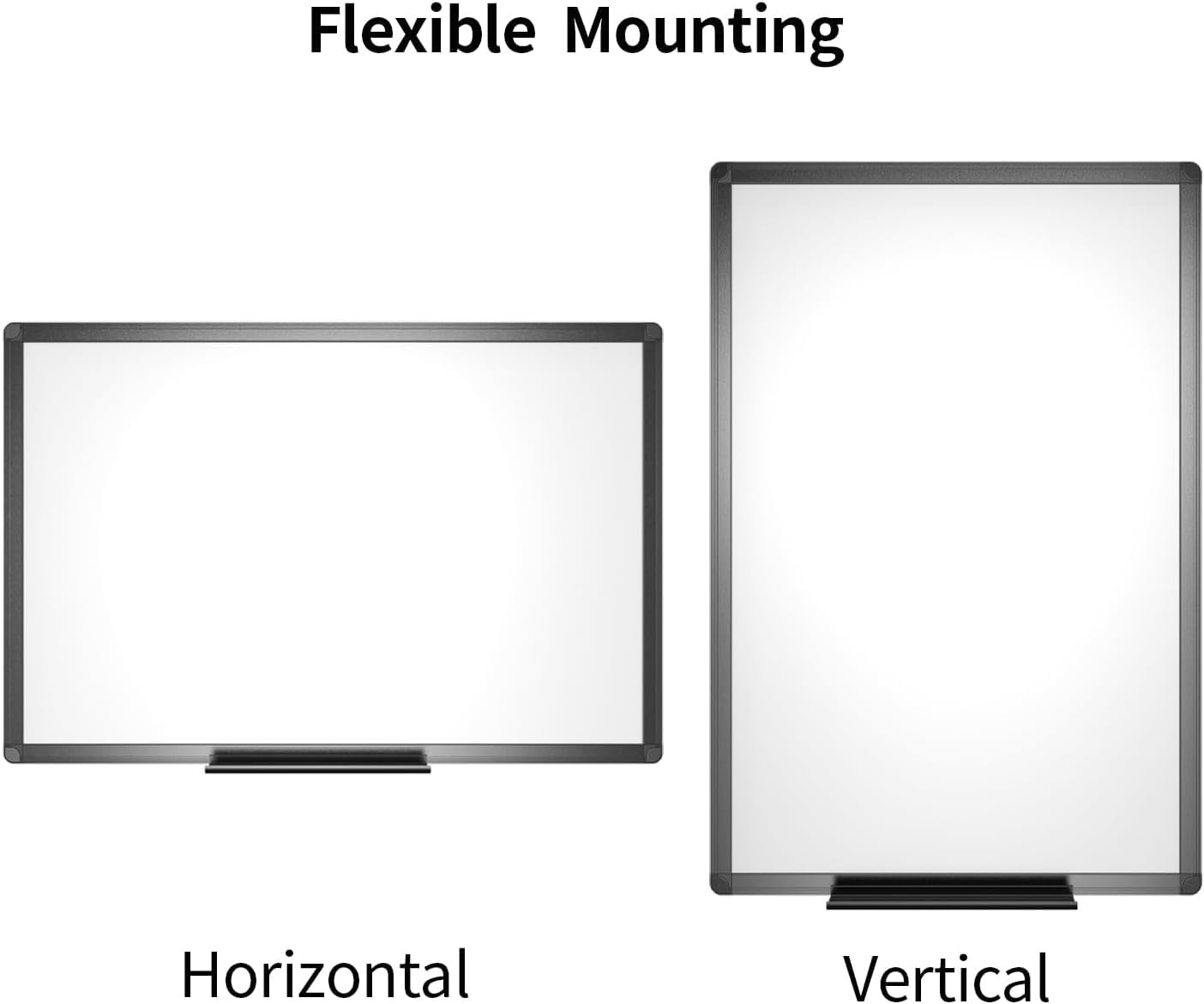 VIZ-PRO Magnetisch whiteboard, droog afwisbaar, 90 x 60 cm, A1, droog afwisbaar whiteboard met zwart aluminium frame en penhouder