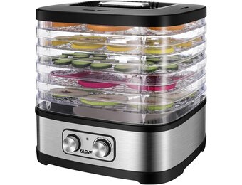 YASHE GGJ-261A Voedseldroger met 5 in hoogte verstelbare tablets, temperatuurregeling van 35-70 °C, 240 watt droogapparaat voor groenten en fruit, BPA-vrij