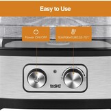 YASHE GGJ-261A Voedseldroger met 5 in hoogte verstelbare tablets, temperatuurregeling van 35-70 °C, 240 watt droogapparaat voor groenten en fruit, BPA-vrij