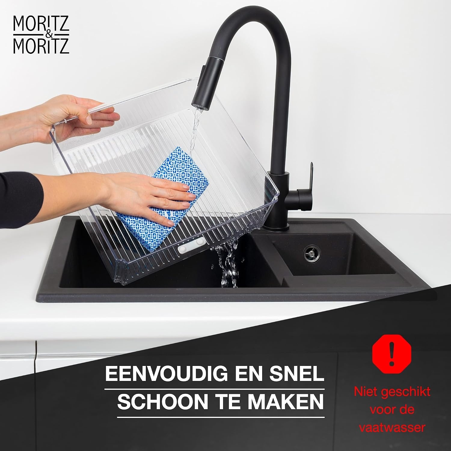 Moritz & Moritz Set van 10 koelkastorganizers met deksel, stapelbare koelkastdozen, transparant, robuust, opbergdozen voor keuken, voorraadkast, lade