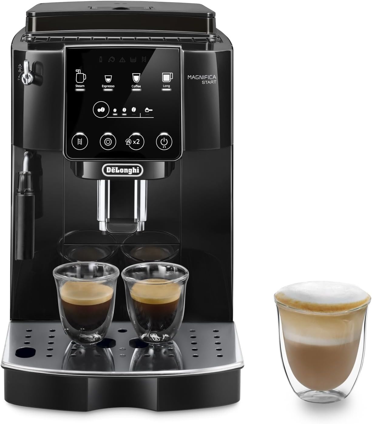 De'Longhi Magnifica S Smart ECAM230.13.B, Volautomatische Espressomachine met My LatteArt-Stoompijpje en Geïntegreerde Bonenmaler, met 4 One-Touch Recepten, Intuïtief Bedieningspaneel, Zwart