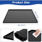Wasmachinebak, 60 x 60 cm waterdichte siliconen wasbak voor vloerbescherming, lekkagebeveiligingsbak voor wasmachines, drogers, vaatwassers, koelkasten, airconditioners