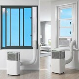 Raamafdichting airconditioningplaat voor mobiele airconditioners, 4 stuks raamairconditioning, afdichtingsset, raamdoorvoer airconditioning, voor airconditioning, afvoerslang 150 mm voor schuiframen