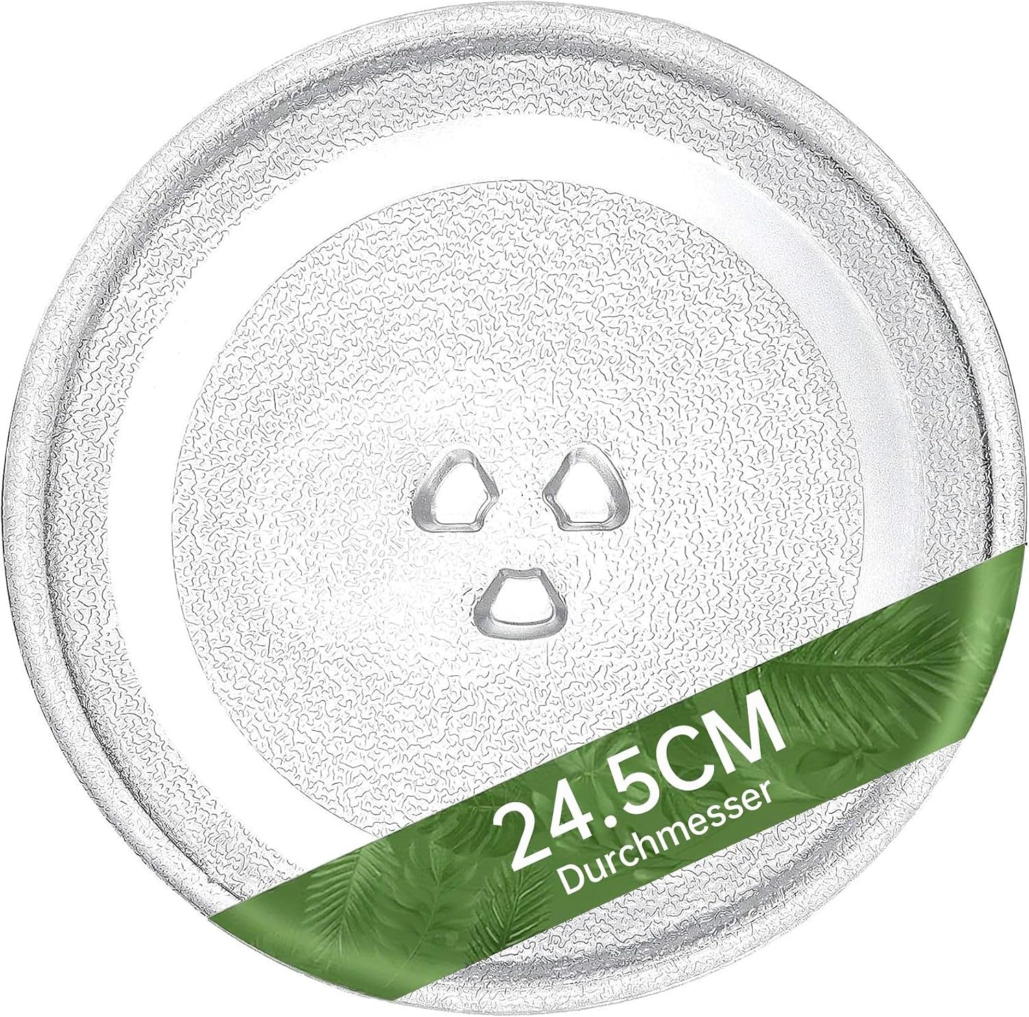 Magnetronbord, glas, 24,5 cm, magnetronbord, draaiplateau, glazen bord, magnetronaccessoires, reservedraaiplateau met 3 bevestigingen voor magnetron met ronde standaard