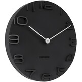Karlsson Wandklok On The Edge - Zwart met chromen wijzers - Ø42cm