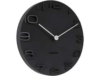 Karlsson Wandklok On The Edge - Zwart met chromen wijzers - Ø42cm