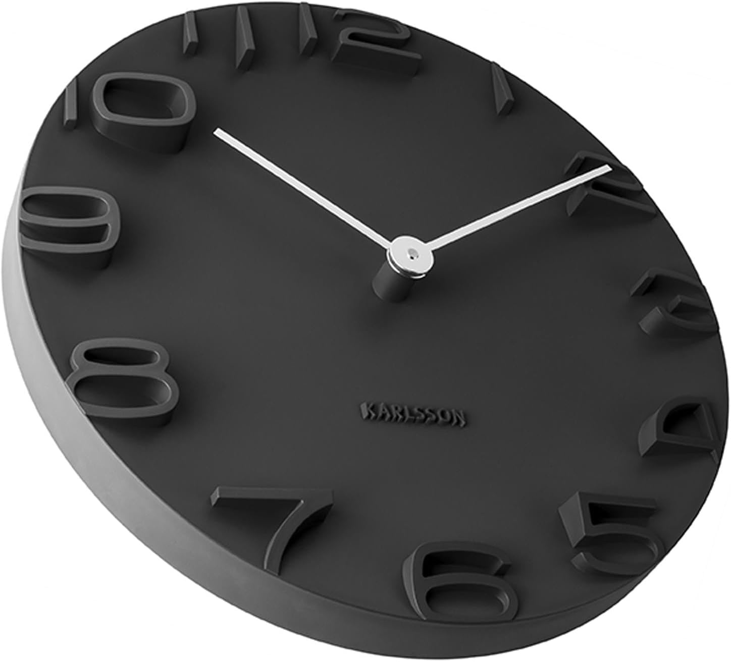 Karlsson Wandklok On The Edge - Zwart met chromen wijzers - Ø42cm