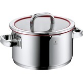 WMF Function 4 pannenset 5-delig rood. Innovatieve deksel met 4 afgietfuncties, Geschikt voor Inductie, Glazen deksel, Cromargan® 18/10 RVS, Vaatwasserbestendig, Handgrepen worden niet heet.