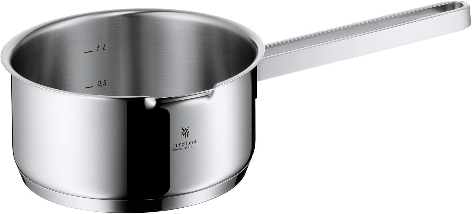 WMF Function 4 pannenset 5-delig rood. Innovatieve deksel met 4 afgietfuncties, Geschikt voor Inductie, Glazen deksel, Cromargan® 18/10 RVS, Vaatwasserbestendig, Handgrepen worden niet heet.