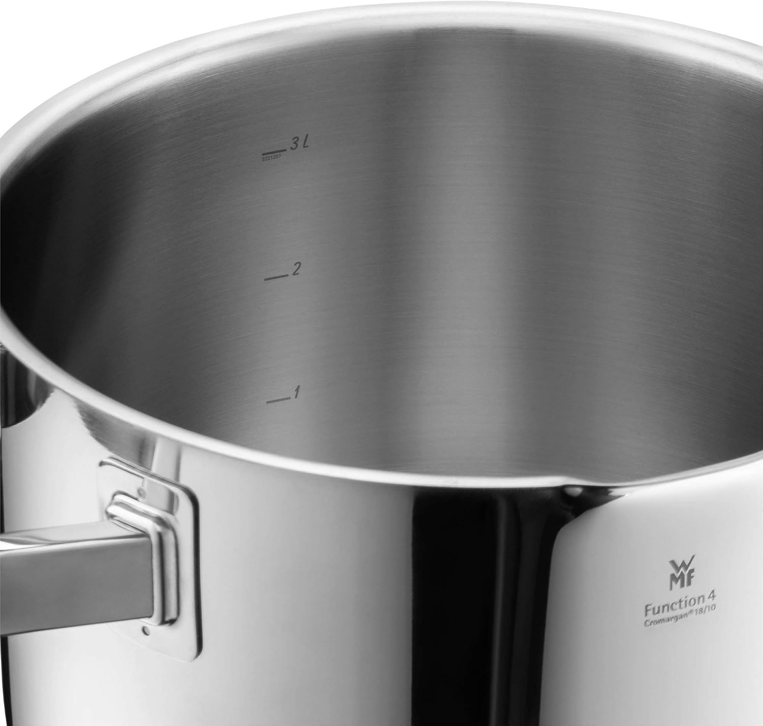 WMF Function 4 pannenset 5-delig rood. Innovatieve deksel met 4 afgietfuncties, Geschikt voor Inductie, Glazen deksel, Cromargan® 18/10 RVS, Vaatwasserbestendig, Handgrepen worden niet heet.