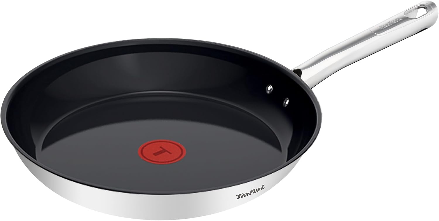 Tefal Duetto On Koekenpan 28 cm, 10 jaar garantie, Go Ceram anti-aanbaklaag, Thermo-Signal technologie, G7660634 - Maat Koekenpan 28 cm