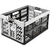 keeeper 2x Stevige vouwkratten met soft-touch handgrepen, 54 x 37 x 28 cm, 45 l, Ben, lichtgrijs
