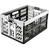 keeeper 2x Stevige vouwkratten met soft-touch handgrepen, 54 x 37 x 28 cm, 45 l, Ben, lichtgrijs