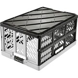 keeeper 2x Stevige vouwkratten met soft-touch handgrepen, 54 x 37 x 28 cm, 45 l, Ben, lichtgrijs