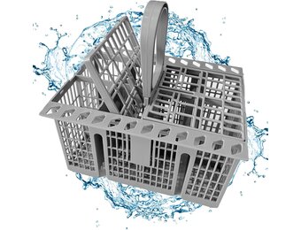Bestekmand, vaatwassermand voor ondermand, 20,5 x 16 x 22,5 cm, voor Hotpoint voor Indesit voor Whirlpool voor Bauknecht voor Ikea 488000386607 / C00386607 Afwasrek Vaatwasmand mand