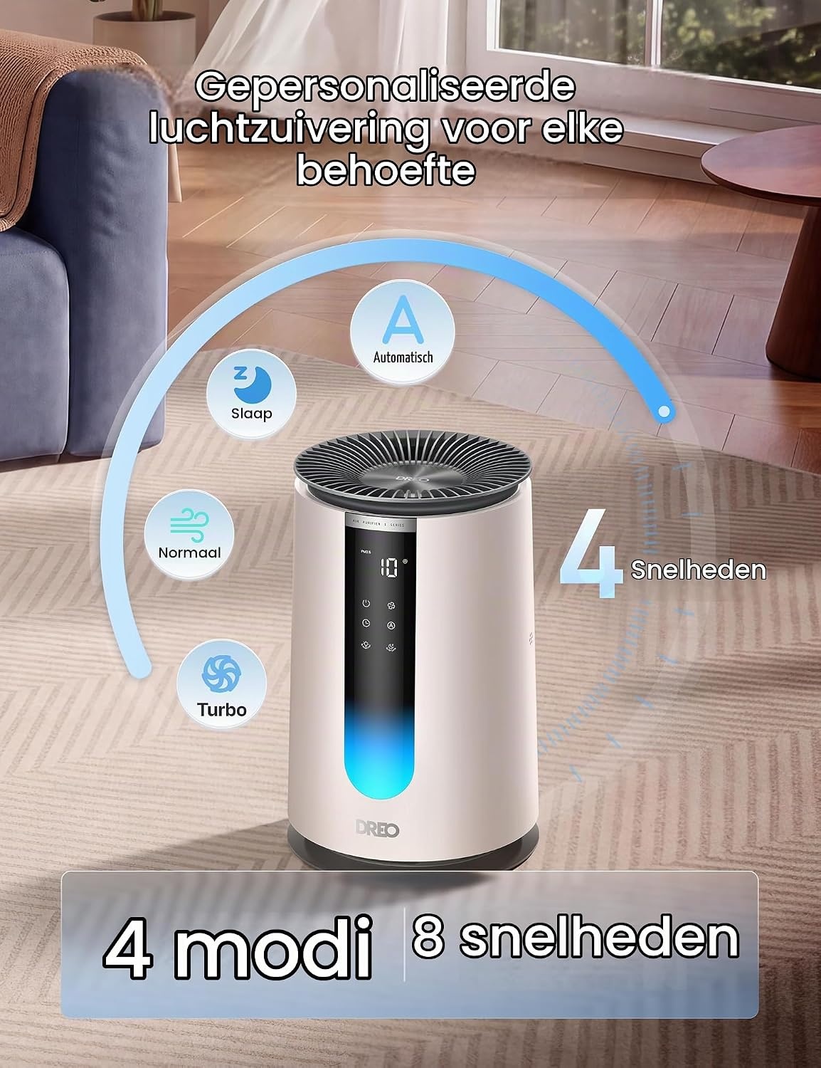 DREO Luchtreiniger voor mensen met allergieën 338S met 3-in-1 HEPA-filter